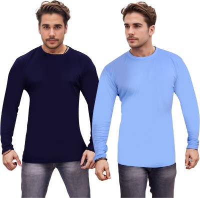 Expert Choice Solid Men Round Neck Multicolor T-Shirt
