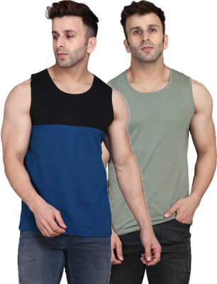 SLOWLORIS Colorblock Men Round Neck Multicolor T-Shirt