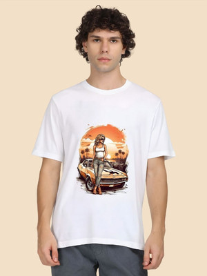 SZN Graphic Print Men Round Neck White T-Shirt