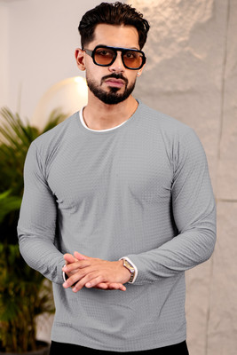 Manlino Solid Men Round Neck Grey T-Shirt