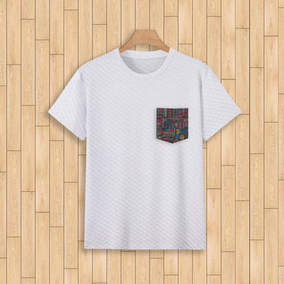 TANNU FAB Self Design Men Boat Neck White T-Shirt