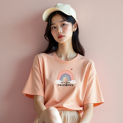 INFIRAX Graphic Print Women Round Neck Pink T-Shirt