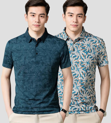 Belive in Yourself Printed Men Polo Neck Multicolor T-Shirt