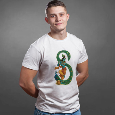 Binayak Graphic Print Men Round Neck White T-Shirt