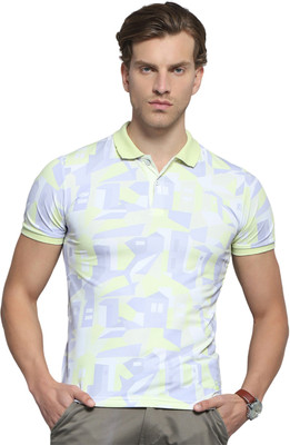 MONTE CARLO Printed Men Polo Neck Green, Purple T-Shirt