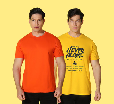 WOOSTRO Printed Men Round Neck Multicolor T-Shirt