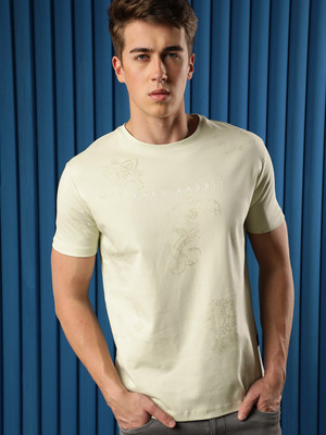 RARE RABBIT Graphic Print Men Round Neck Green T-Shirt