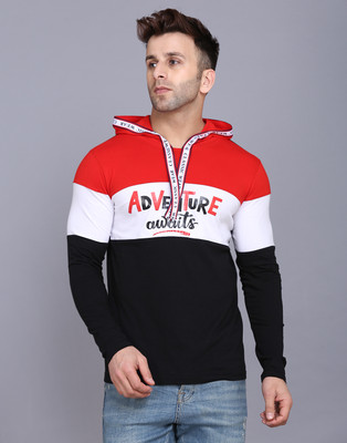 SLOWLORIS Printed Men Hooded Neck Multicolor T-Shirt