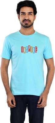 ROHITGARMENTS Printed Men Round Neck Light Blue T-Shirt