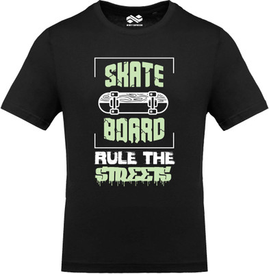 INFINITY Printed Men Round Neck Black T-Shirt
