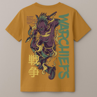 Soulskull Solid Men Round Neck Yellow T-Shirt