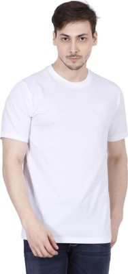 JACK-STAR Solid Men Round Neck White T-Shirt