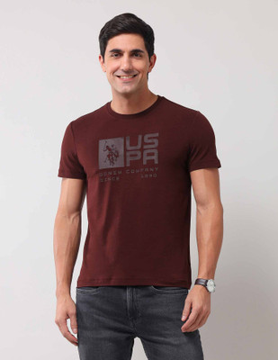 U.S. POLO ASSN. Graphic Print Men Round Neck Red T-Shirt