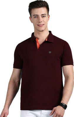 LUX cozi Printed Men Polo Neck Brown T-Shirt