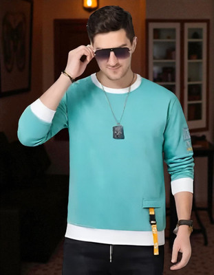 Autna Printed Men Round Neck Green T-Shirt