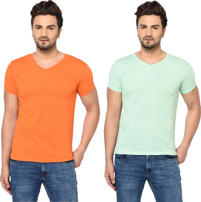 Adorbs Trend Solid Men V Neck Multicolor T-Shirt