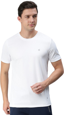 Macroman M-Series Solid Men Round Neck White T-Shirt