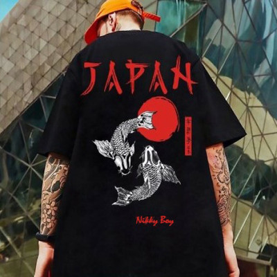 NB NICKY BOY Printed Men Round Neck Black T-Shirt
