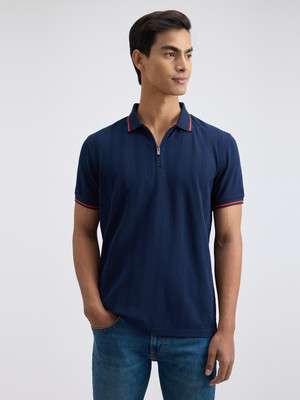 Pepe Jeans Solid Men Polo Neck Blue T-Shirt