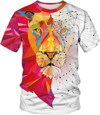 UD FABRIC Printed Men Round Neck Multicolor T-Shirt