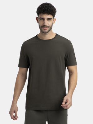JOCKEY Solid Men Round Neck Dark Green T-Shirt