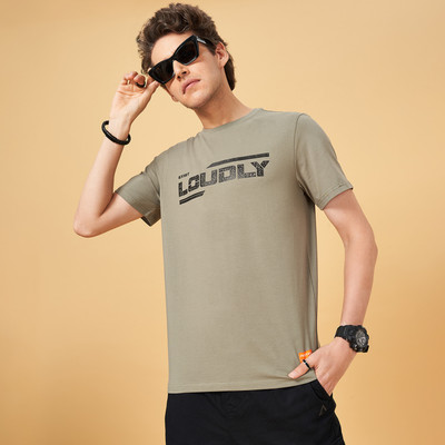 Street 808 by Pantaloons Printed Men Round Neck Green T-Shirt