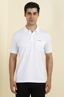 Allen Solly Printed Men Polo Neck White T-Shirt