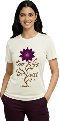 Aasha-Kriti Graphic Print Women Round Neck White T-Shirt