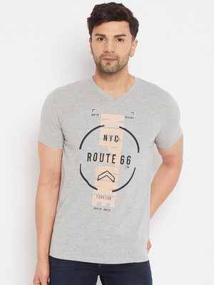 DUKE Typography Men Round Neck Grey T-Shirt