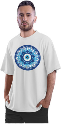 Trendy Samples Printed Men Round Neck White T-Shirt