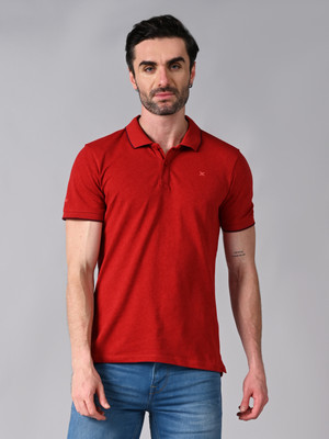 KILLER Printed Men Polo Neck Brown T-Shirt