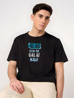 SZN Graphic Print Men Round Neck Black T-Shirt