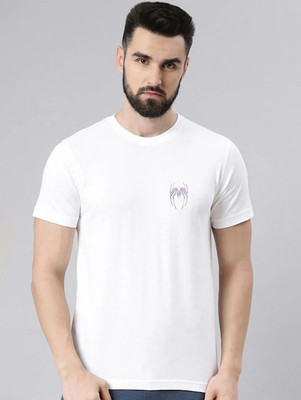 MH MOGHAHILLS Solid Men Round Neck White T-Shirt