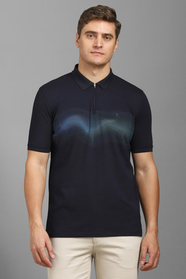 LOUIS PHILIPPE Graphic Print Men Polo Neck Dark Blue T-Shirt
