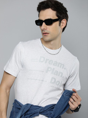 R.Code by The Roadster Life Co. Printed Men Round Neck White T-Shirt