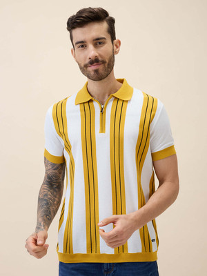 Status Quo Striped Men Polo Neck Multicolor T-Shirt