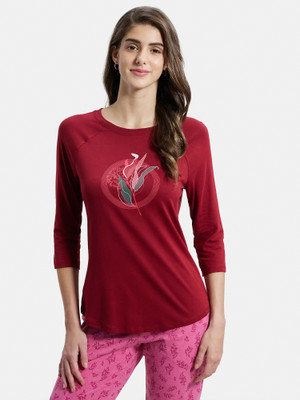 JOCKEY Graphic Print Women Round Neck Red T-Shirt