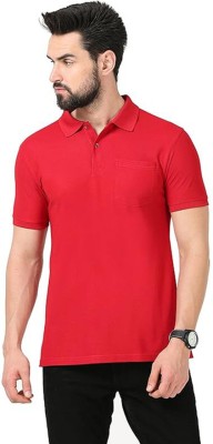 Sahil Sharma Solid Men Polo Neck Red T-Shirt