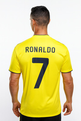 UNIQ Printed Men Polo Neck Yellow T-Shirt
