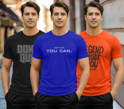 Leotude Printed Men Round Neck Multicolor T-Shirt