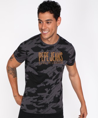 Pepe Jeans Printed Men Crew Neck Grey T-Shirt