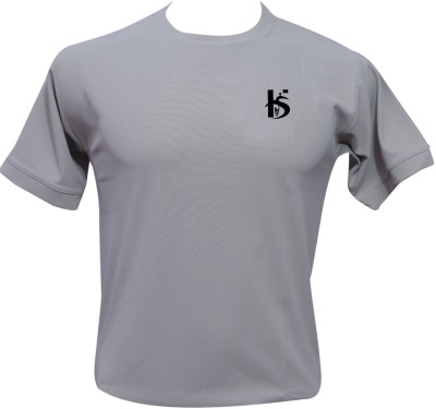 KD HIT FASHION Solid Men Round Neck Grey T-Shirt