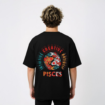 Librone Printed Men Round Neck Black T-Shirt