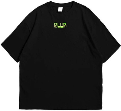 inblak Printed Men Round Neck Reversible Black T-Shirt