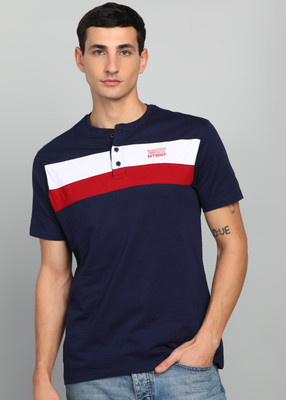 METRONAUT Colorblock Men Henley Neck Multicolor T-Shirt