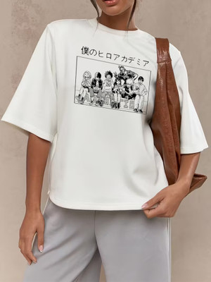 CZC Printed Women Round Neck White T-Shirt