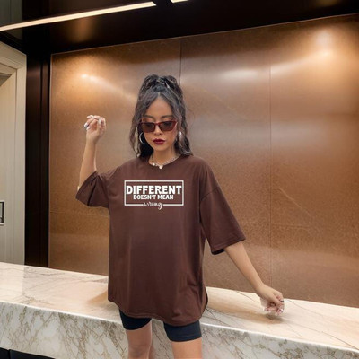 FLUFFYY ENTERPRISE Printed Women Round Neck Brown T-Shirt