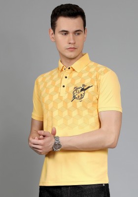 We Perfect Typography Men Polo Neck Yellow T-Shirt