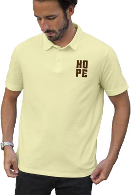 Fighterhero Printed Men Polo Neck Yellow T-Shirt
