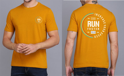 WOOSTRO Printed, Typography Men Round Neck Yellow, White T-Shirt